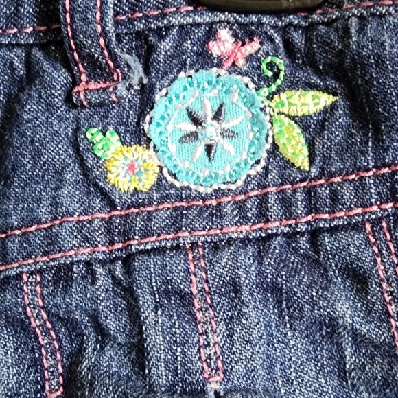 Arizona Baby Girls Blue Denim Jean Skirt With Built-In Shorts Size 12 Months - Picture 3 of 8